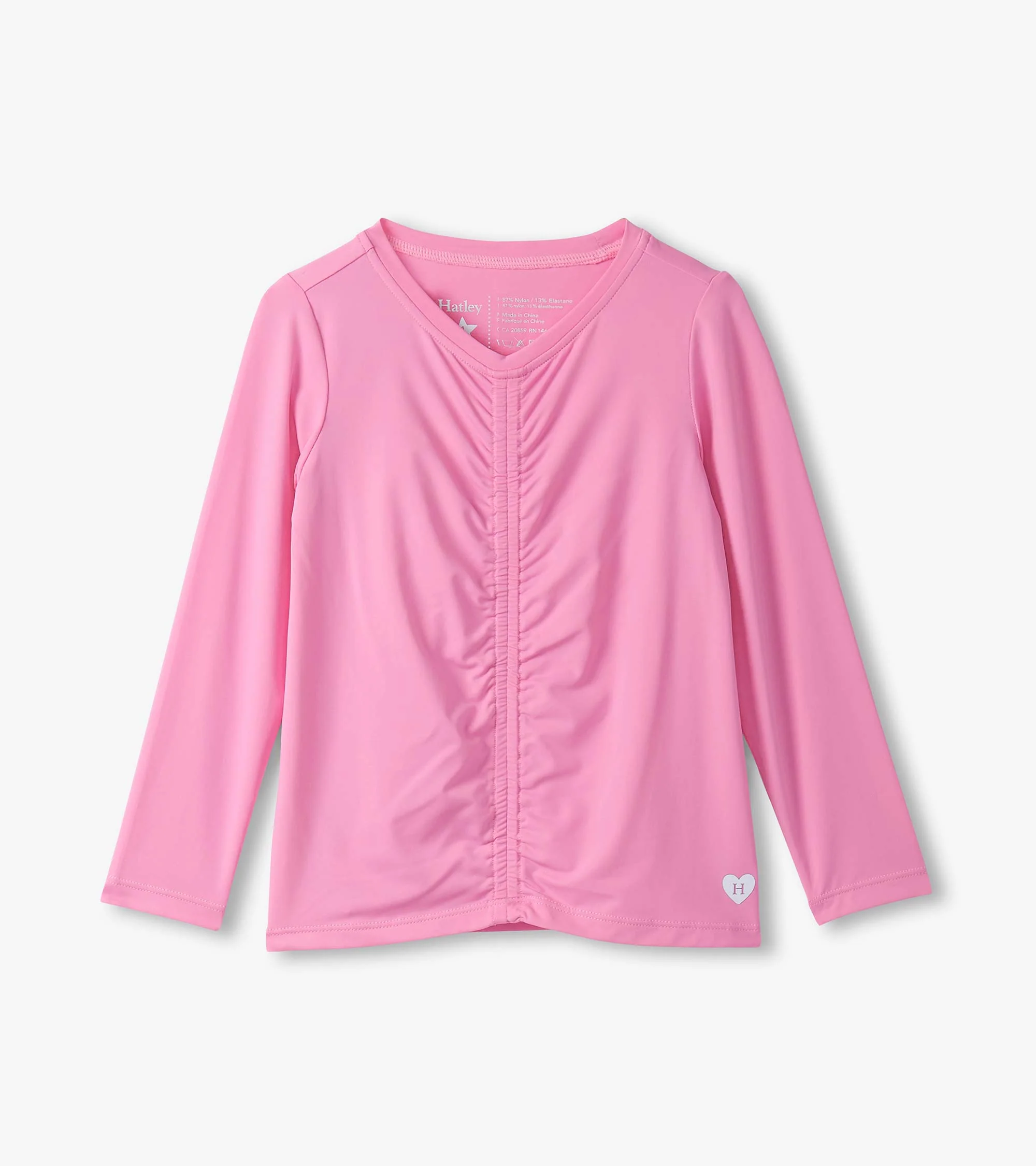 Girls Fuchsia Pink Gathered Front Top
